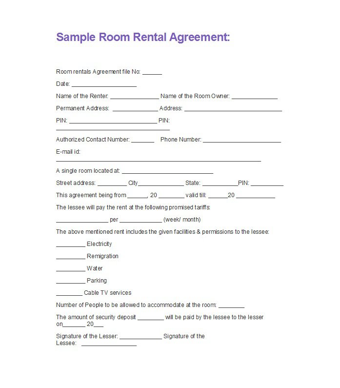 simple month to month rental agreement word document
