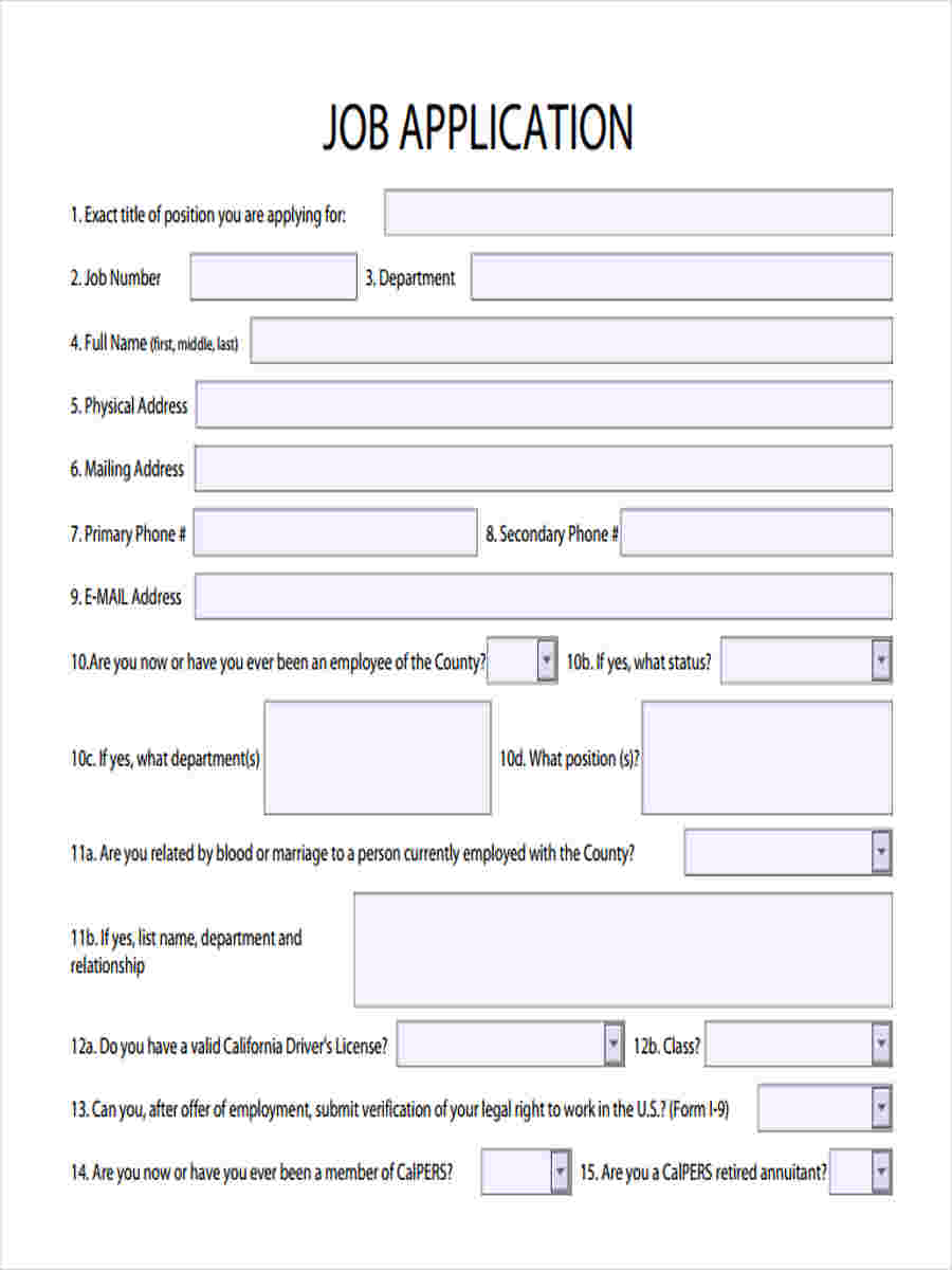 is a job application form a legal document