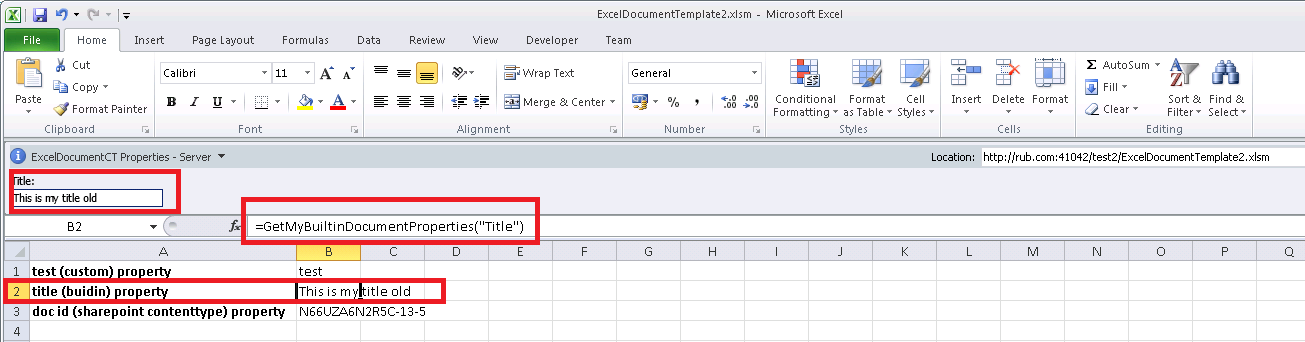 how to change title of excel document
