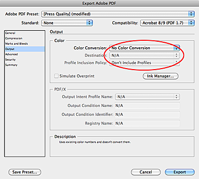 indesign how to print pdf in the document