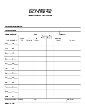 fire drill documentation form