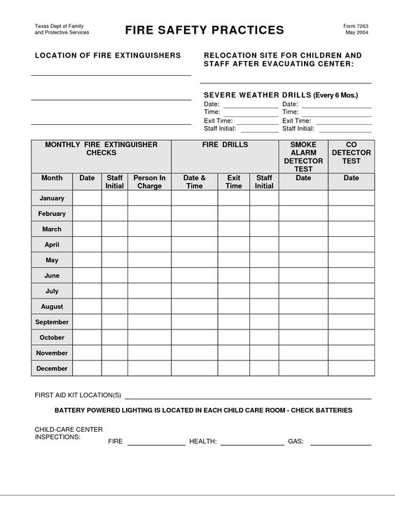 fire drill documentation form