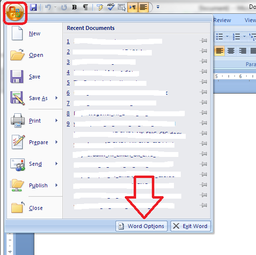 how to change language on word document 2007